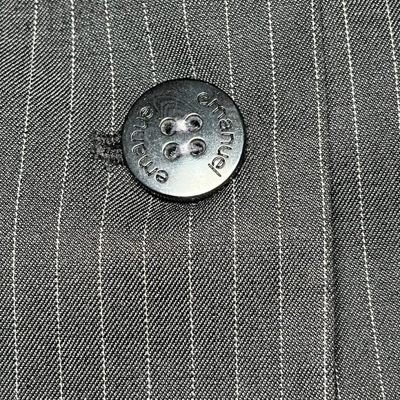 Emanuel Ungaro sz 10 Pinstripe Wool Blazer Gray Career Workwear Office Classic - Picture 3 of 8